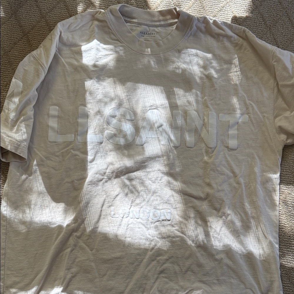 All Saints Light Beige Short Sleeve Tee